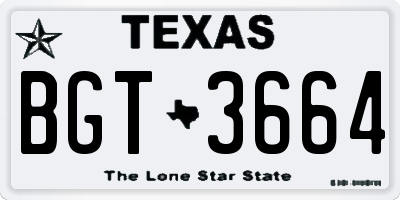TX license plate BGT3664