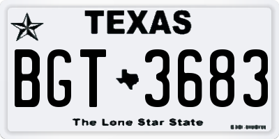TX license plate BGT3683