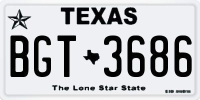 TX license plate BGT3686