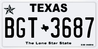 TX license plate BGT3687