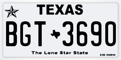 TX license plate BGT3690