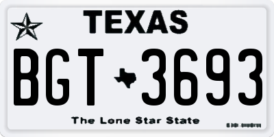TX license plate BGT3693