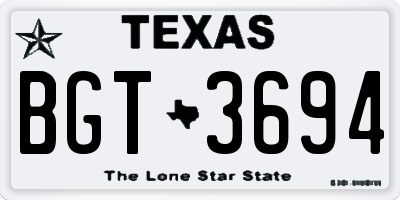 TX license plate BGT3694
