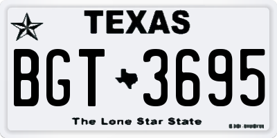 TX license plate BGT3695
