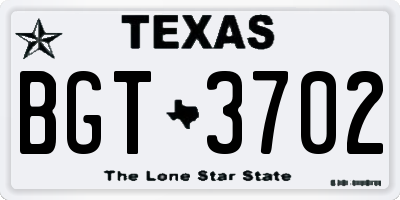 TX license plate BGT3702