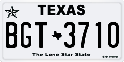 TX license plate BGT3710