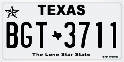 TX license plate BGT3711