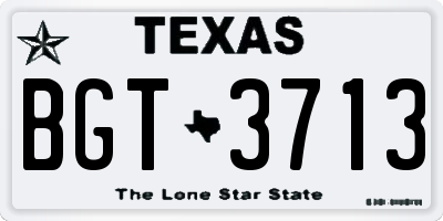 TX license plate BGT3713