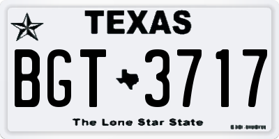 TX license plate BGT3717
