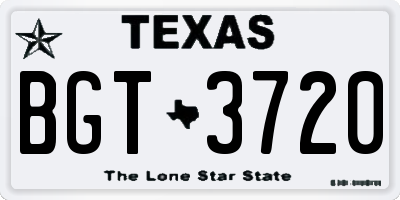 TX license plate BGT3720