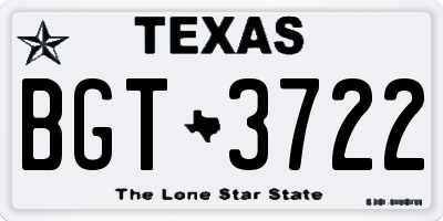 TX license plate BGT3722