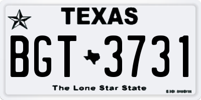 TX license plate BGT3731