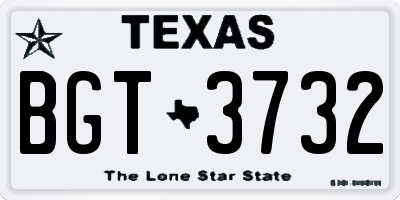 TX license plate BGT3732