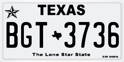 TX license plate BGT3736