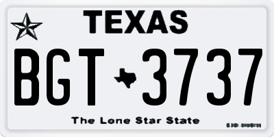 TX license plate BGT3737