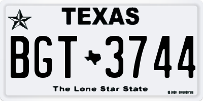 TX license plate BGT3744