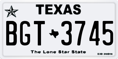 TX license plate BGT3745