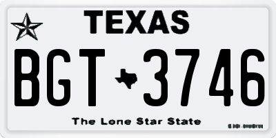 TX license plate BGT3746