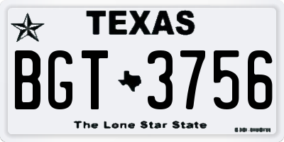 TX license plate BGT3756