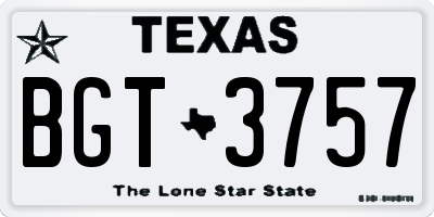 TX license plate BGT3757