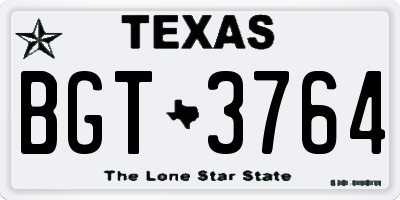 TX license plate BGT3764