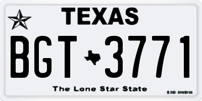 TX license plate BGT3771