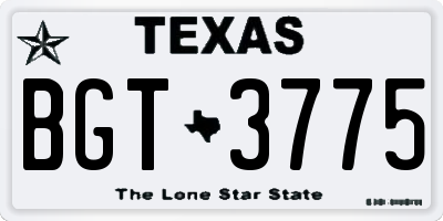 TX license plate BGT3775