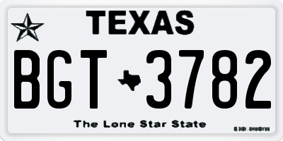 TX license plate BGT3782