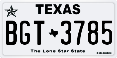 TX license plate BGT3785
