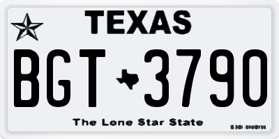 TX license plate BGT3790