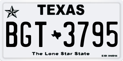 TX license plate BGT3795