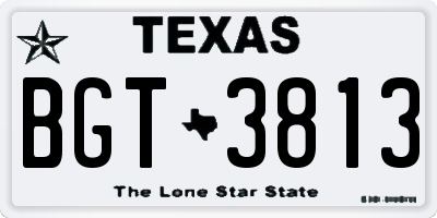 TX license plate BGT3813