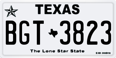 TX license plate BGT3823