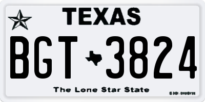 TX license plate BGT3824