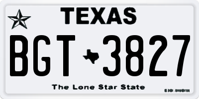 TX license plate BGT3827