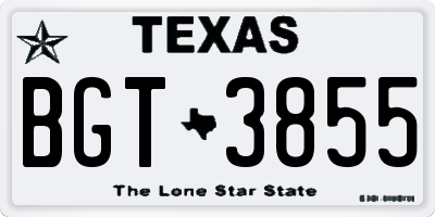 TX license plate BGT3855