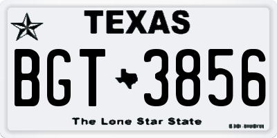 TX license plate BGT3856