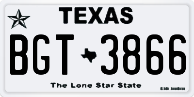 TX license plate BGT3866