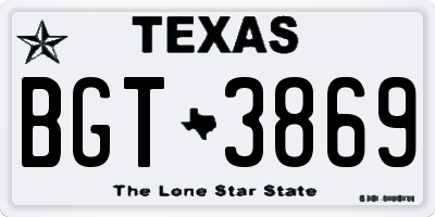 TX license plate BGT3869
