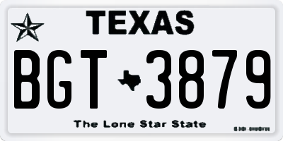TX license plate BGT3879