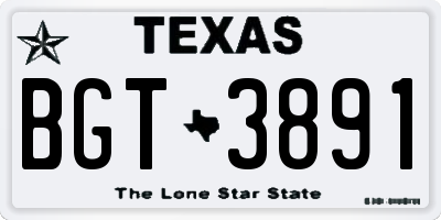 TX license plate BGT3891