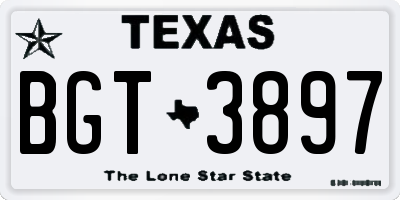 TX license plate BGT3897