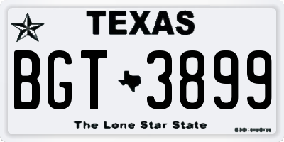TX license plate BGT3899