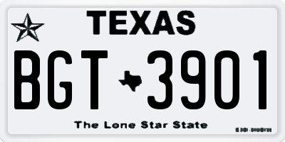 TX license plate BGT3901
