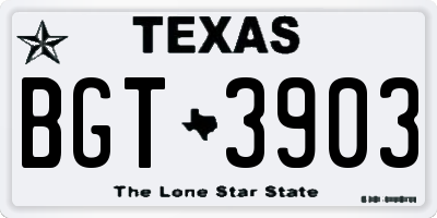 TX license plate BGT3903