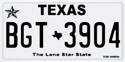 TX license plate BGT3904