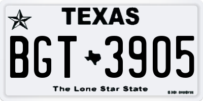 TX license plate BGT3905