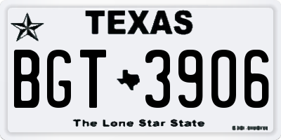 TX license plate BGT3906