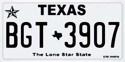 TX license plate BGT3907