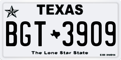 TX license plate BGT3909